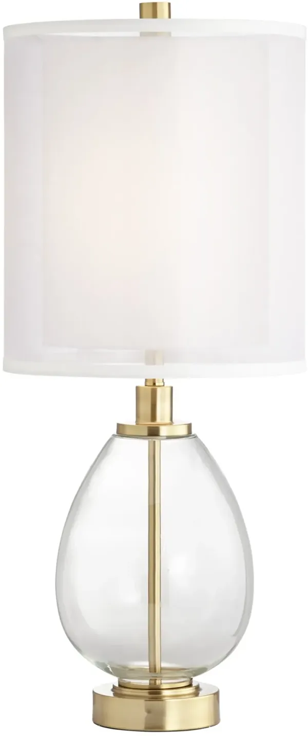 Sophie 29 Inch Glass and Gold Table Lamp