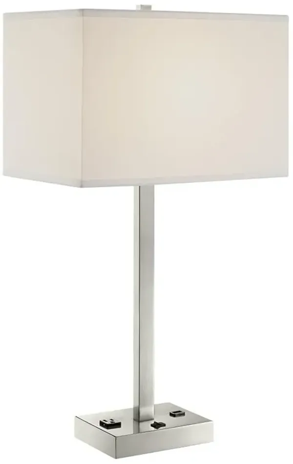 Quinn Nickel and White Table Lamp