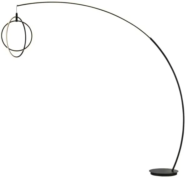 Monita Black Metal Arc Floor Lamp