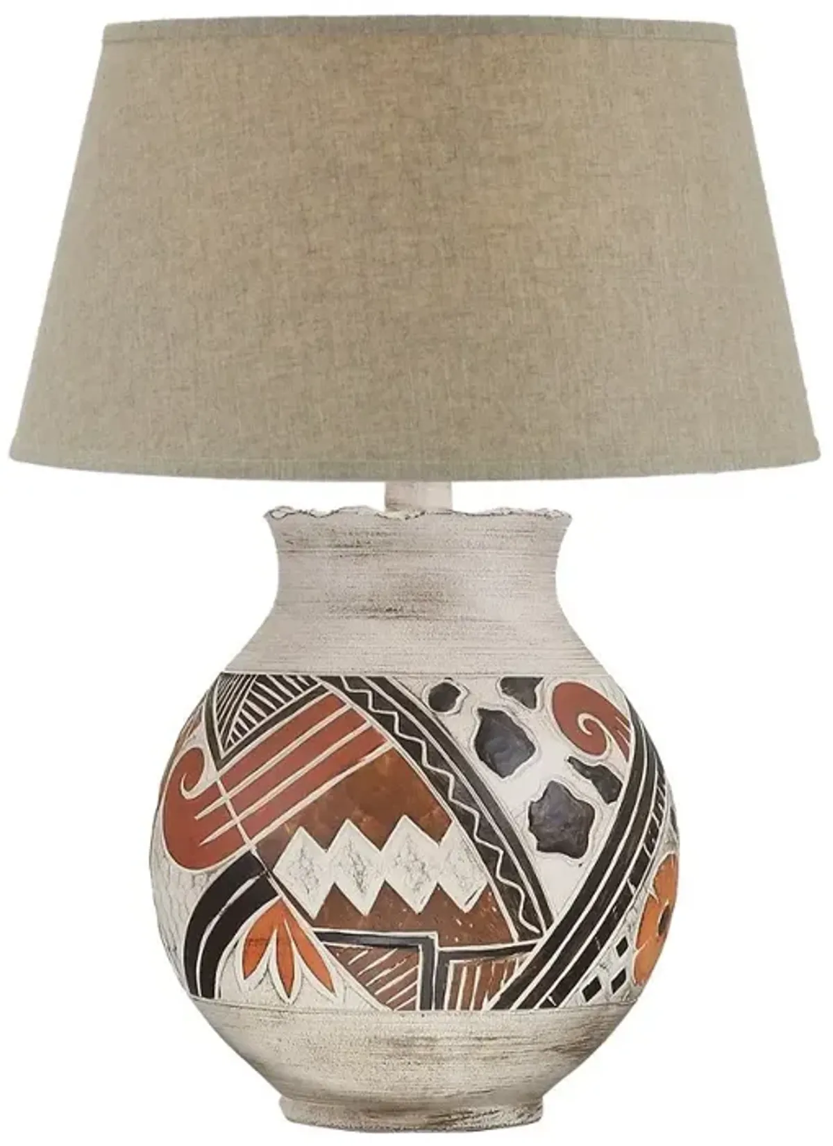28" Hydrocal Southwestern Table Lamp