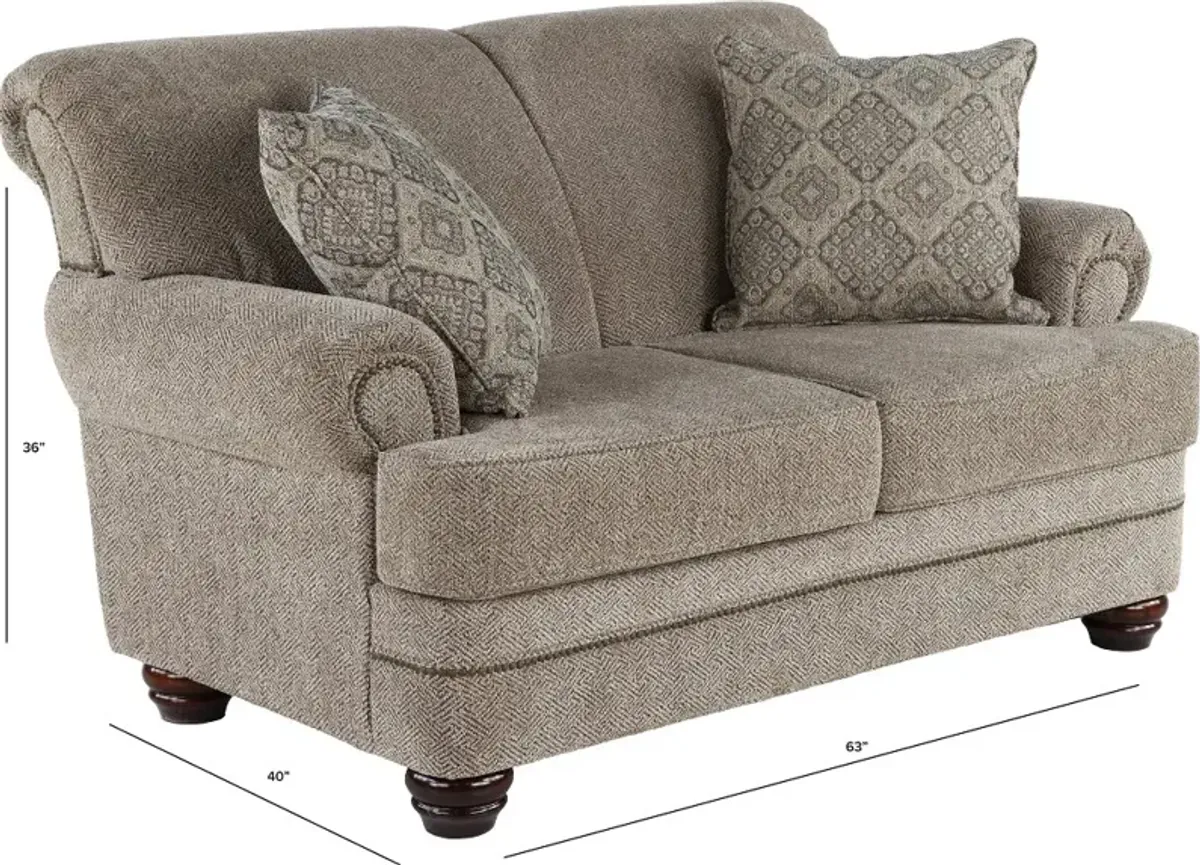 Urban Wheat Brown Loveseat