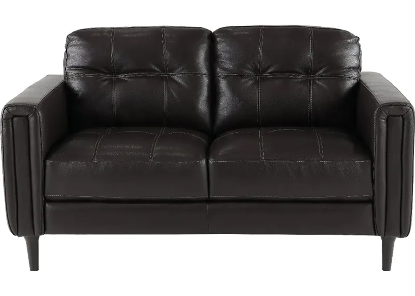 Verona Dark Brown Leather Loveseat