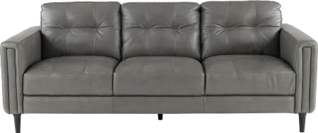 Verona Gray Leather Sofa