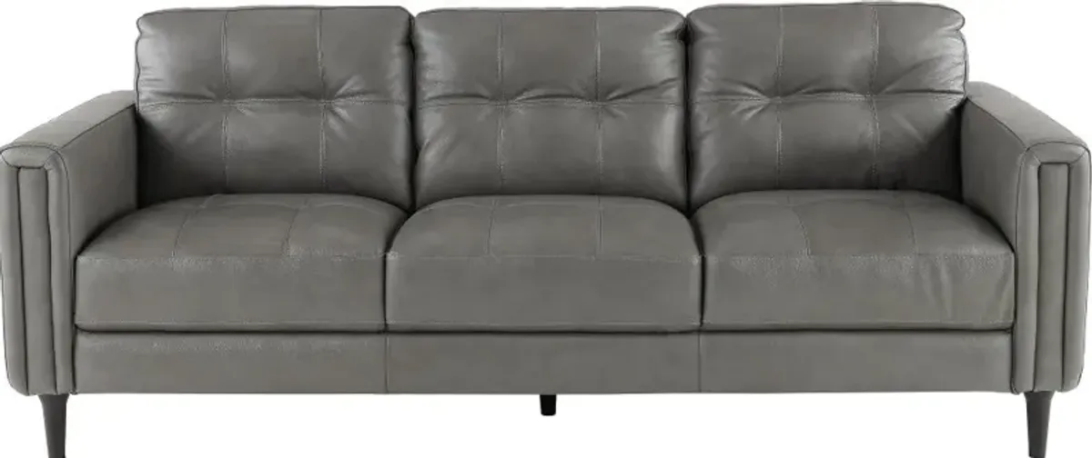 Verona Gray Leather Sofa