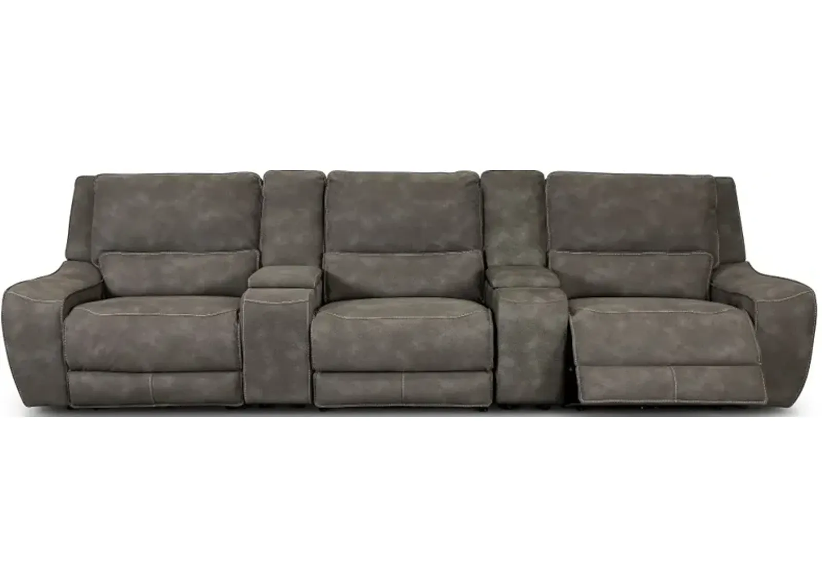 Sauvage Charcoal Gray Power Reclining Home Theater Sectional