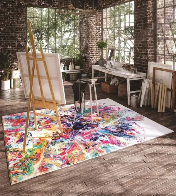 Kikiamo 5 x 8 Multicolor Carnival Area Rug