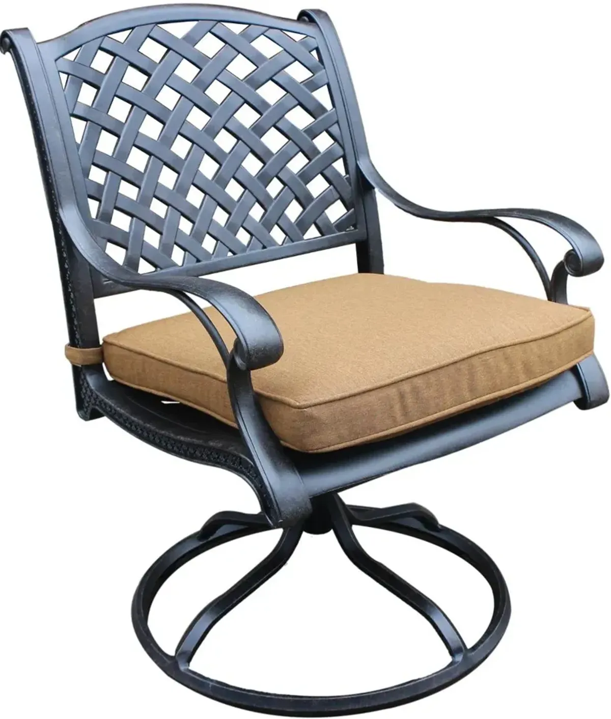 Castle Rock Dining Swivel Rocker with Brown Cushion