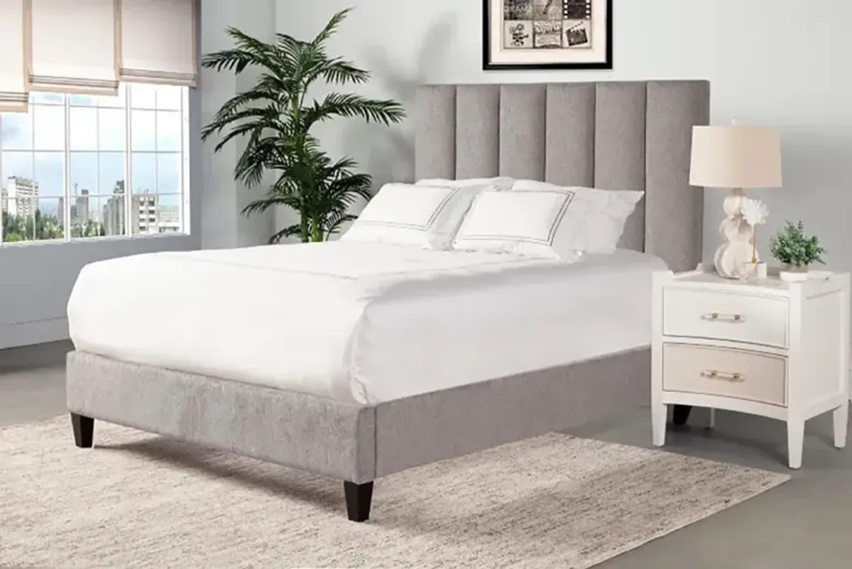 Avery Gray Queen Upholstered Bed