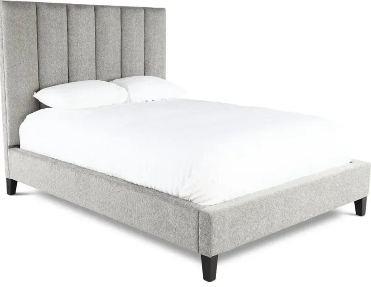 Avery Gray Queen Upholstered Bed