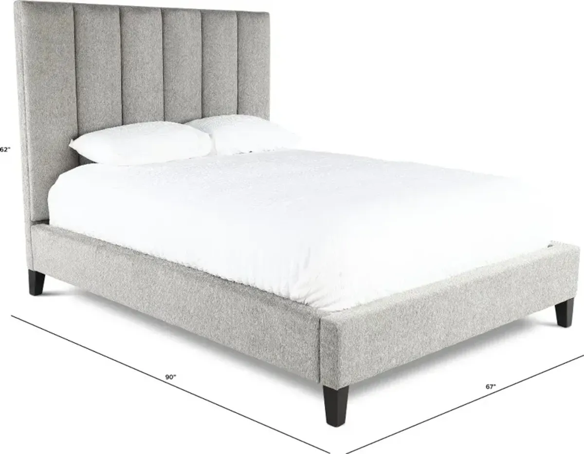 Avery Gray Queen Upholstered Bed