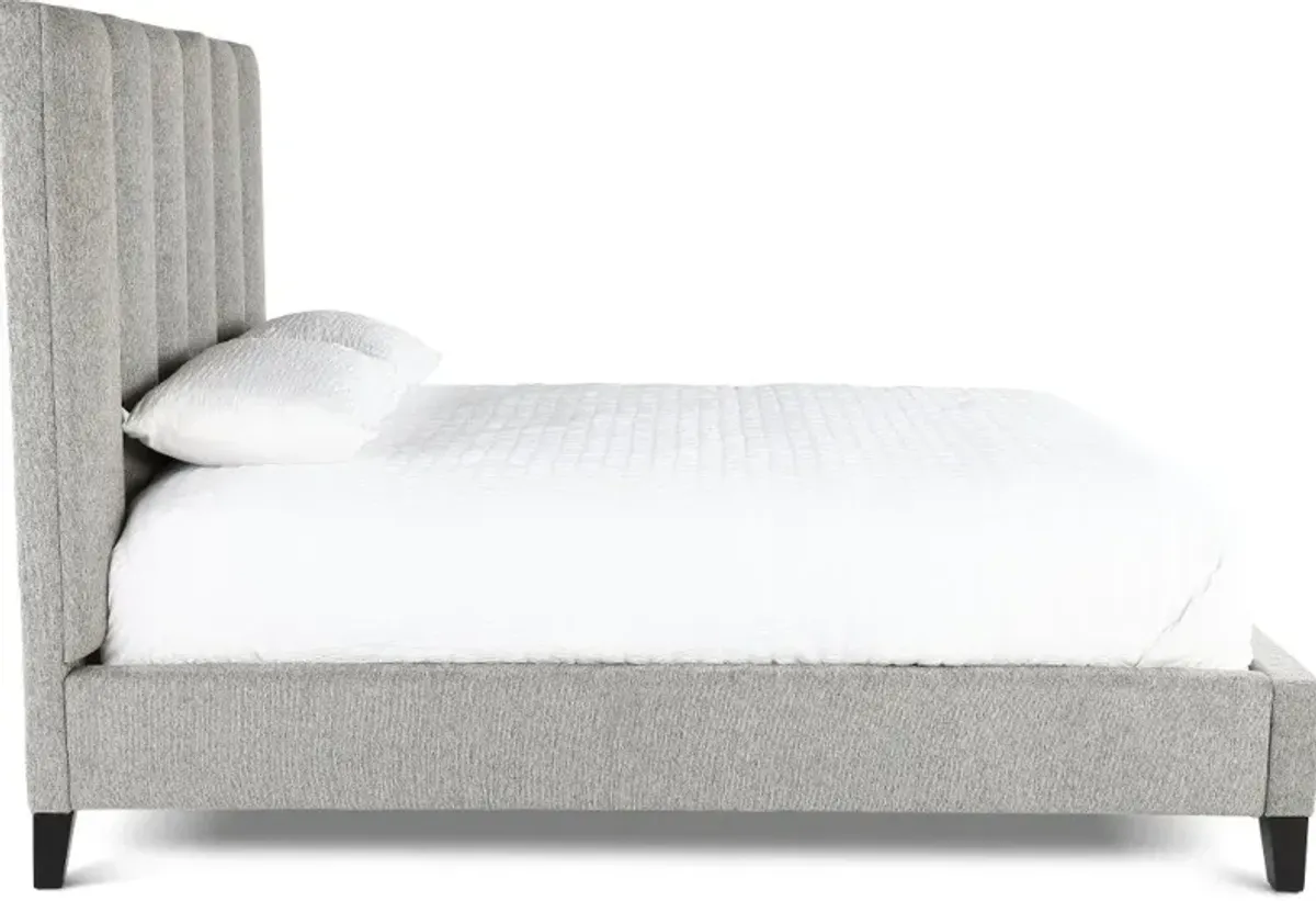 Avery Gray Queen Upholstered Bed