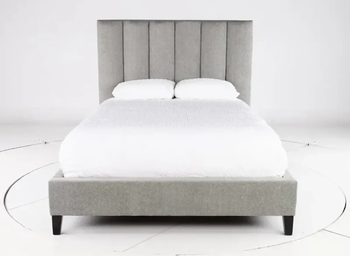 Avery Gray Queen Upholstered Bed