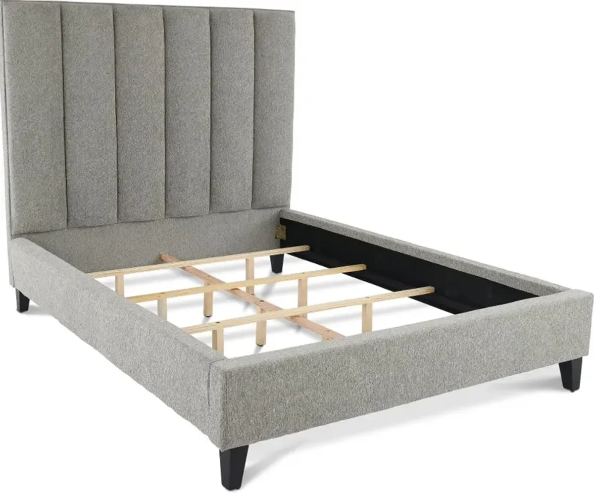 Avery Gray Queen Upholstered Bed