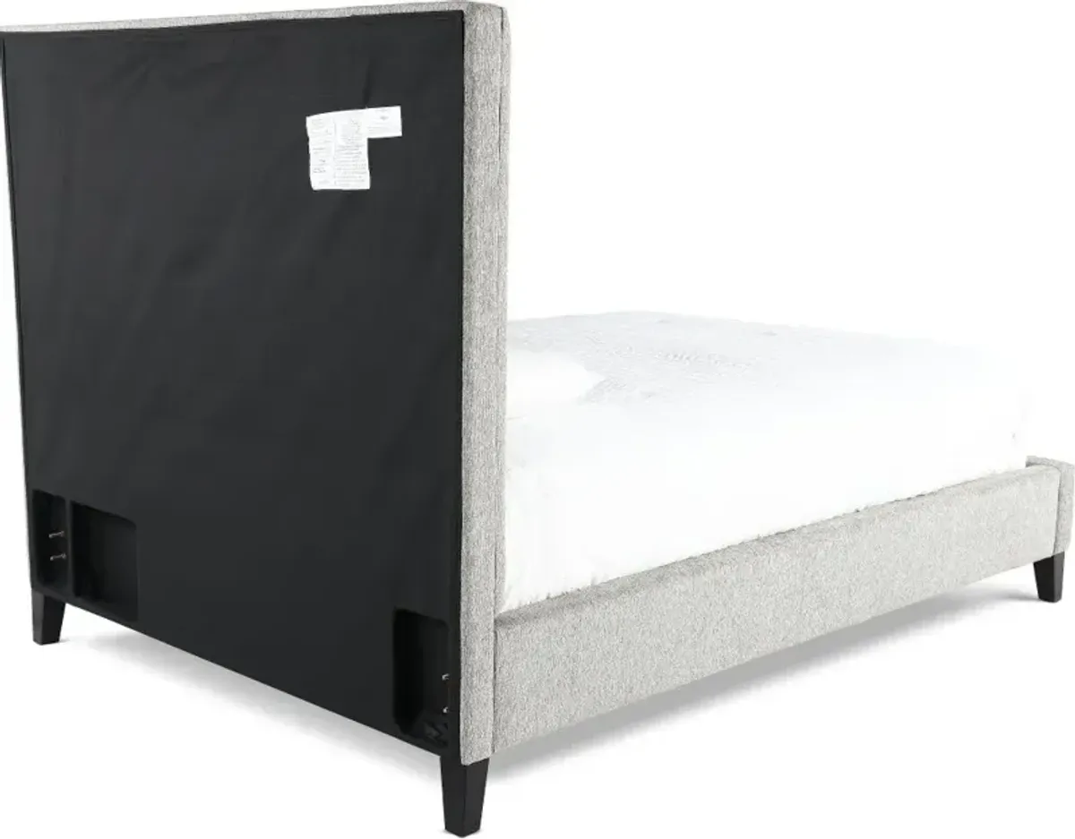 Avery Gray Queen Upholstered Bed