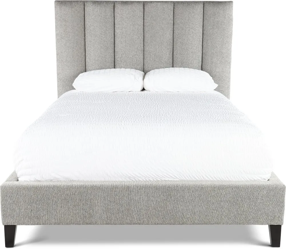 Avery Gray Queen Upholstered Bed