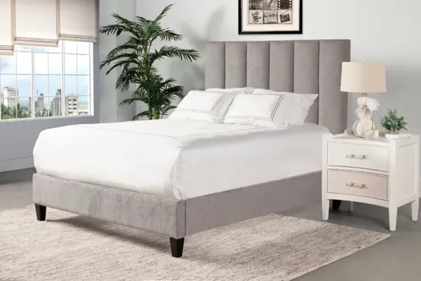 Avery Gray King Upholstered Bed