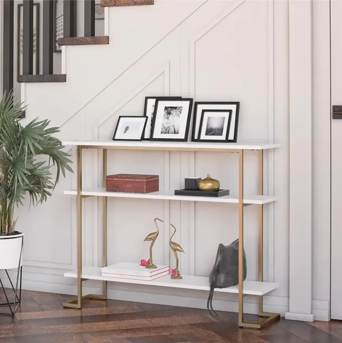 Serenity White & Gold Sofa Table