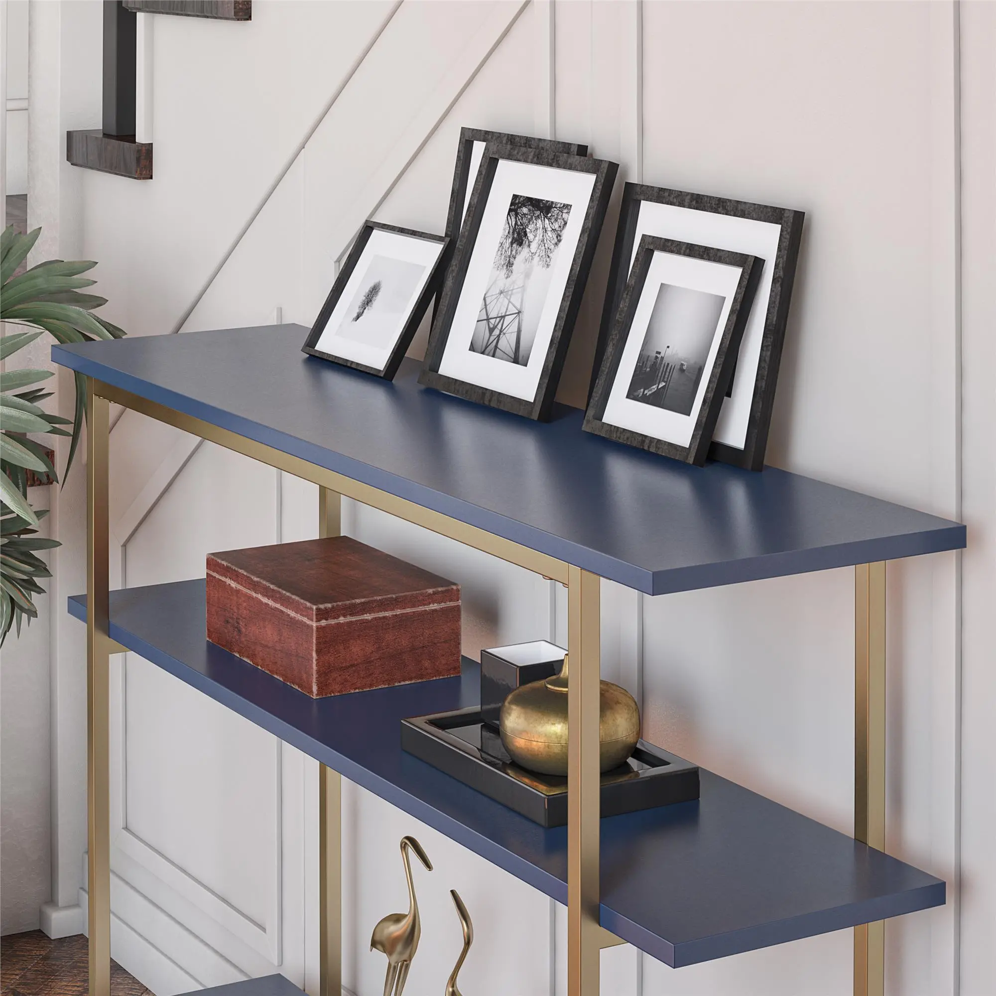 Serenity Navy & Gold Sofa Table