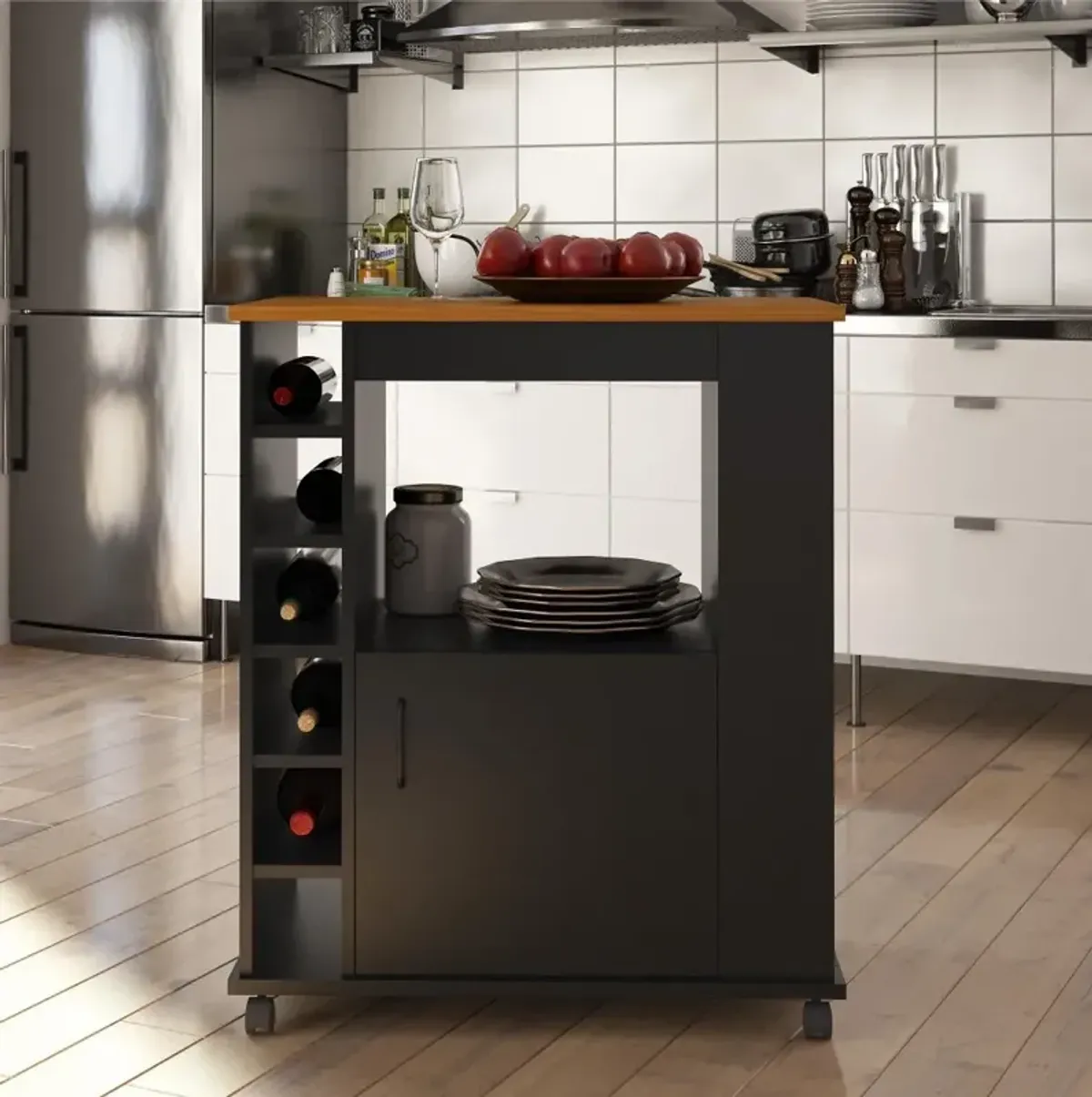 Williams Black Kitchen Cart