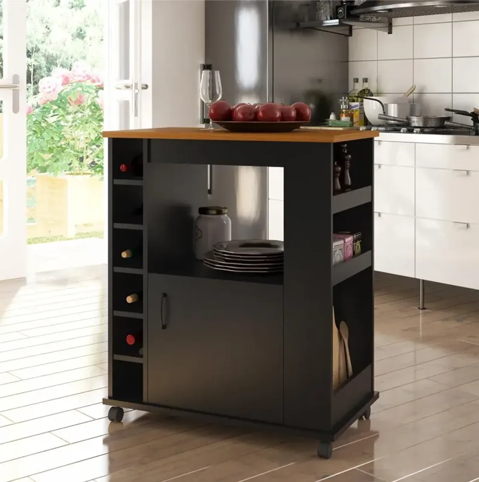 Williams Black Kitchen Cart