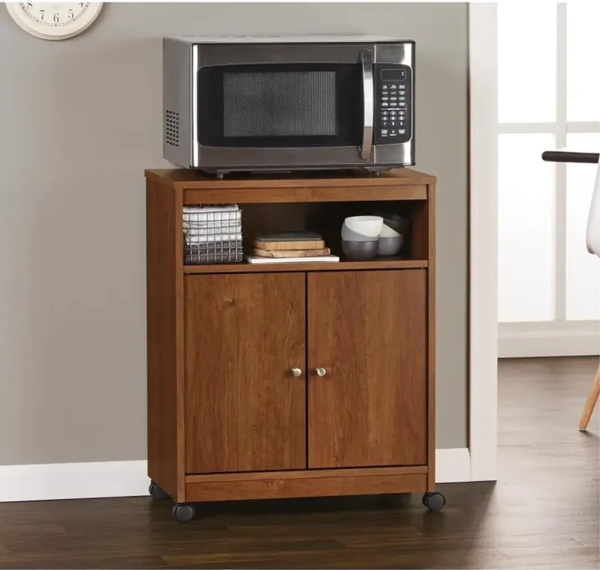 Landry Dark Brown Microwave Cart