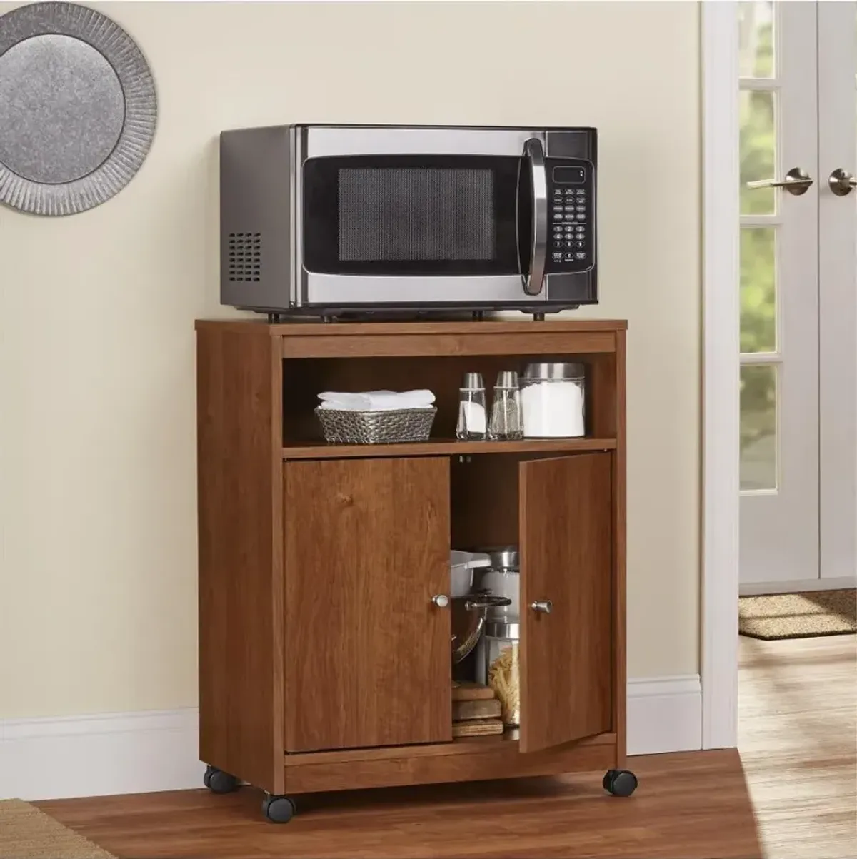 Landry Dark Brown Microwave Cart