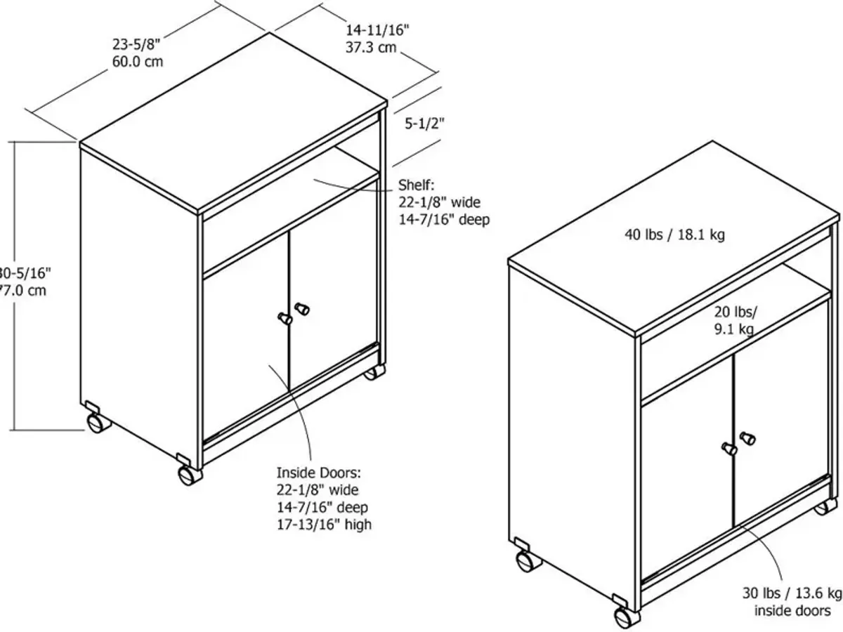 Landry Dark Brown Microwave Cart