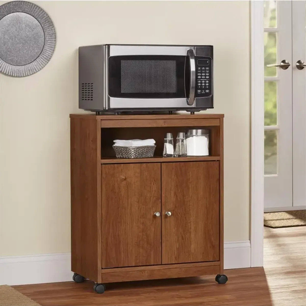 Landry Dark Brown Microwave Cart