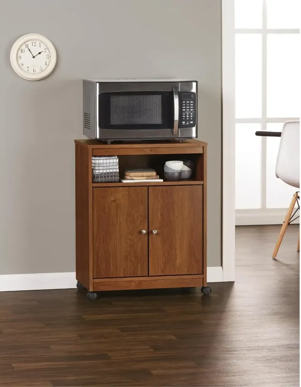 Landry Dark Brown Microwave Cart