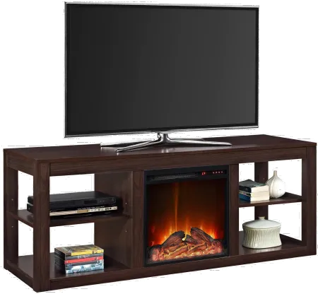 Parsons Espresso 60" Electric Fireplace TV Stand