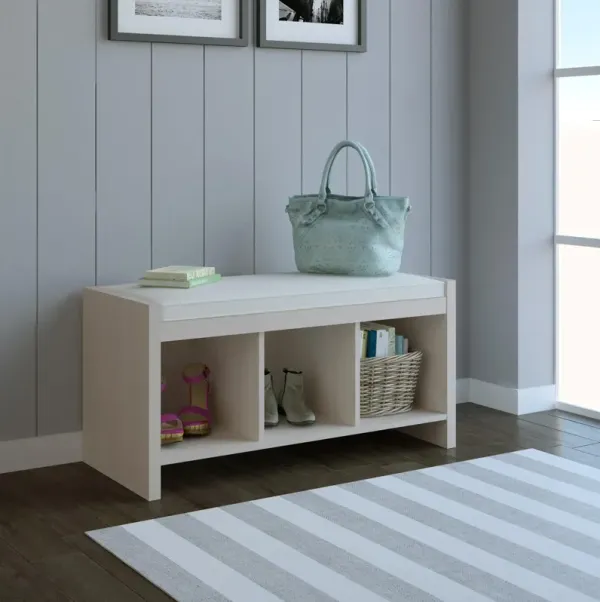 Penelope Ivory Entryway Storage Bench