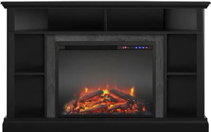 Overland Black 50" Corner Fireplace TV stand