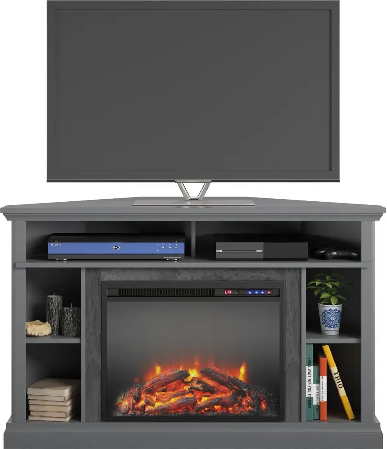 Overland Gray 50" Corner Fireplace TV stand