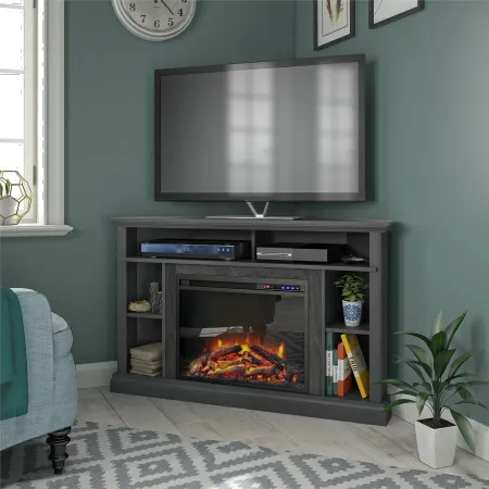 Overland Gray 50" Corner Fireplace TV stand