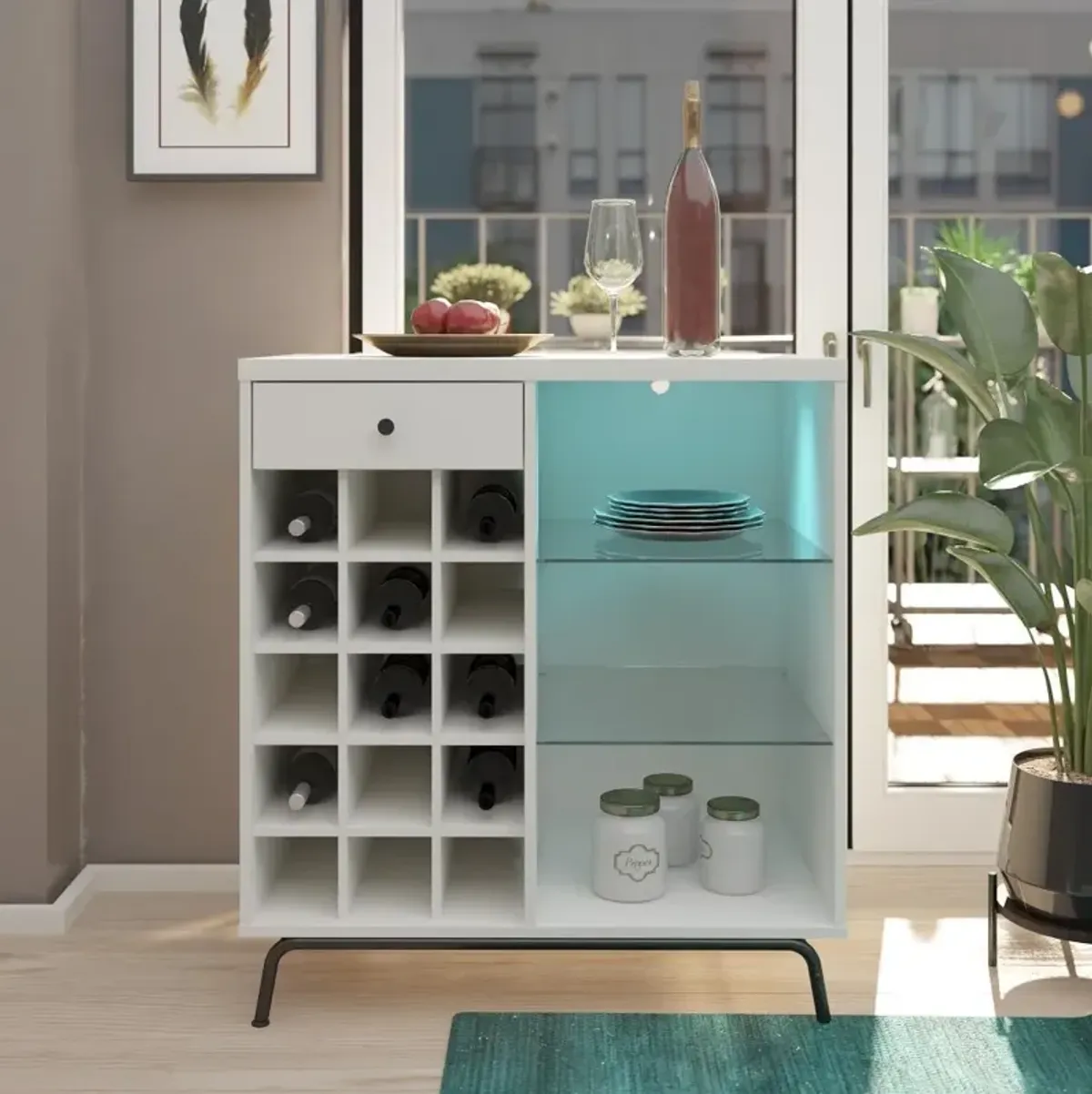 Melbourne White Bar Cabinet