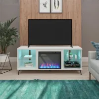Melbourne White 70" TV Stand with Fireplace