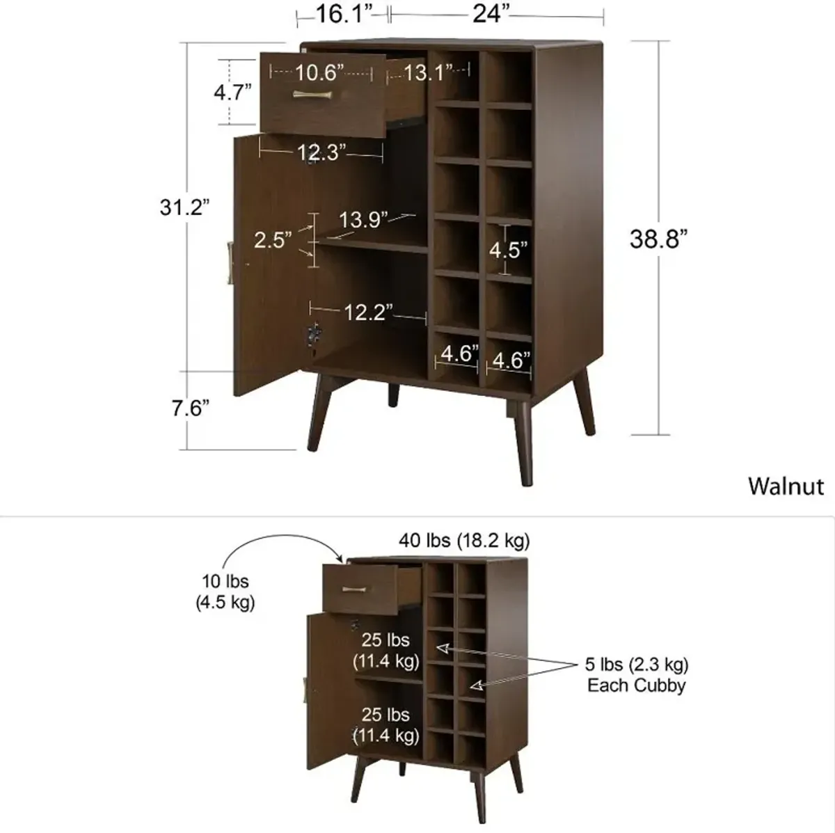 Brittany Walnut Bar Cabinet