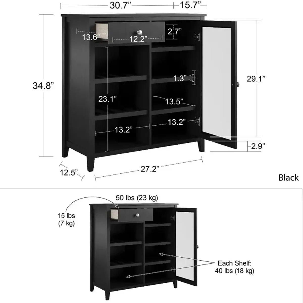 Tuxedo Black Bar Cabinet