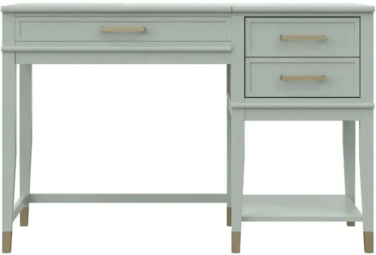 Westerleigh Light Green Lift-Top Computer Desk