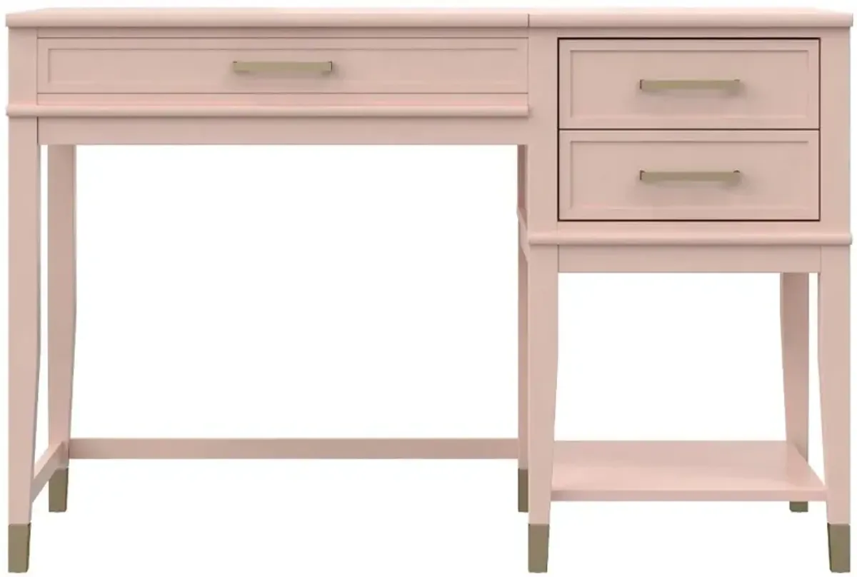 Westerleigh Pink Lift-Top Computer Desk