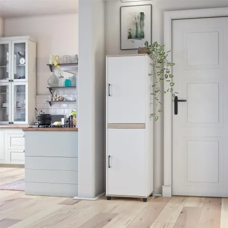 Whitmore White 2 Door Kitchen Pantry Cabinet