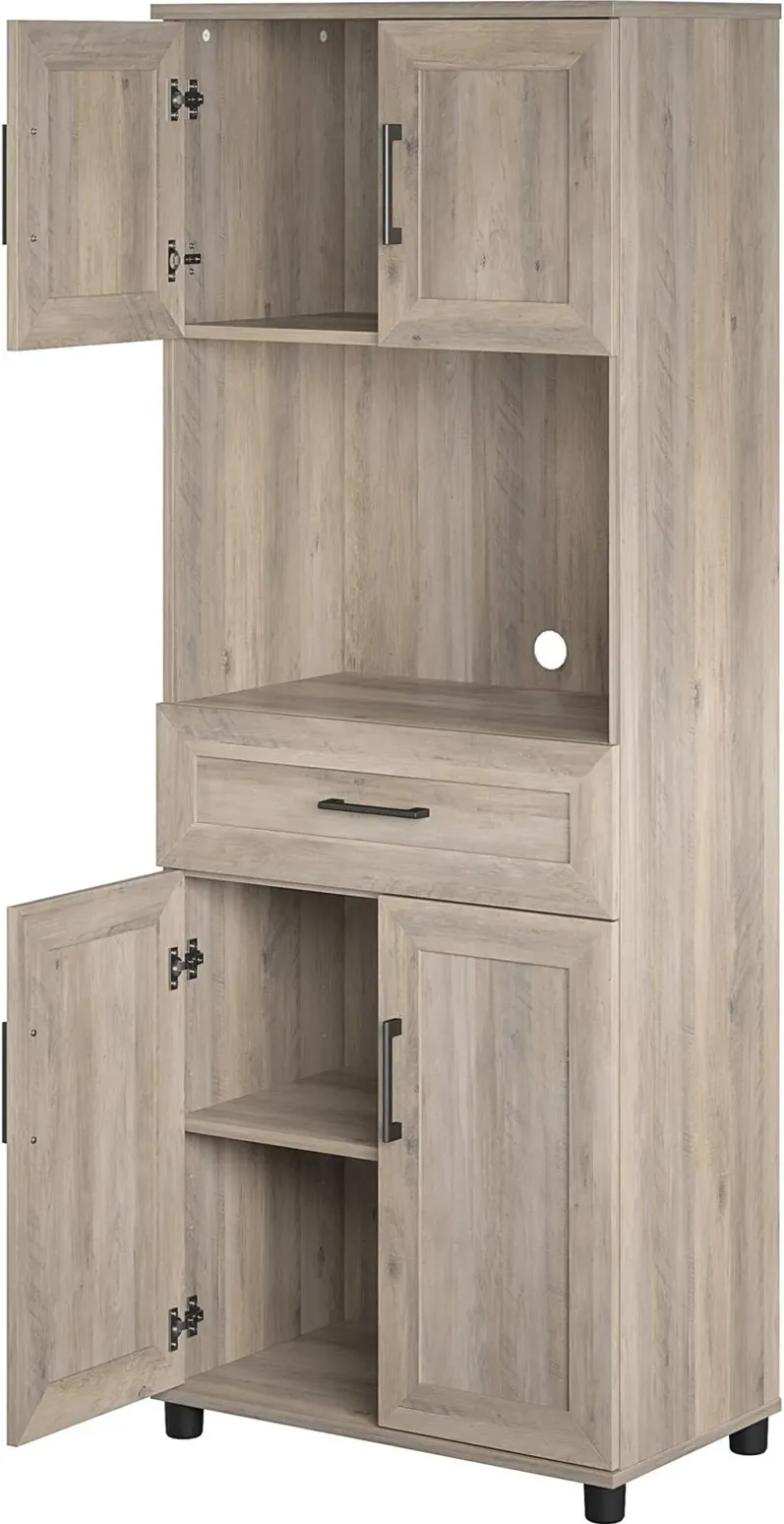 Dwyer Gray Oak 1 Drawer and 4 Door Tall Coffee Bar