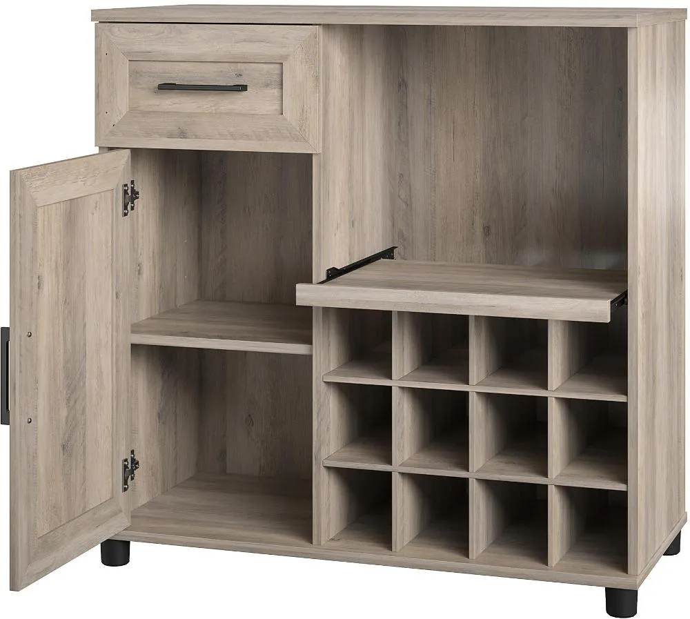 Dwyer Gray Oak Bar Cabinet