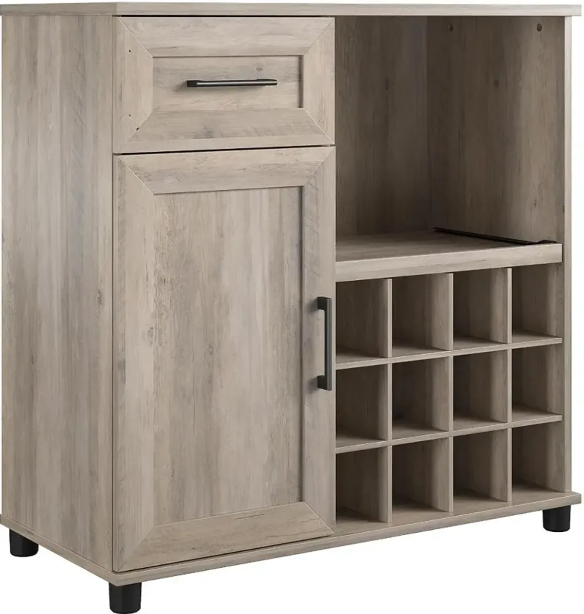 Dwyer Gray Oak Bar Cabinet