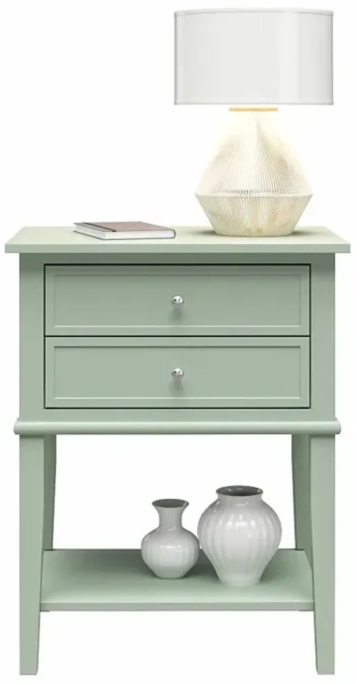 Franklin Light Green Accent Table with 2 Drawers