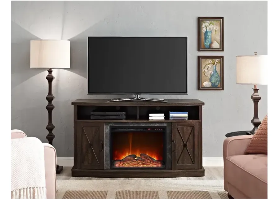 Barrow Creek Espresso 60" Electric Fireplace TV Stand