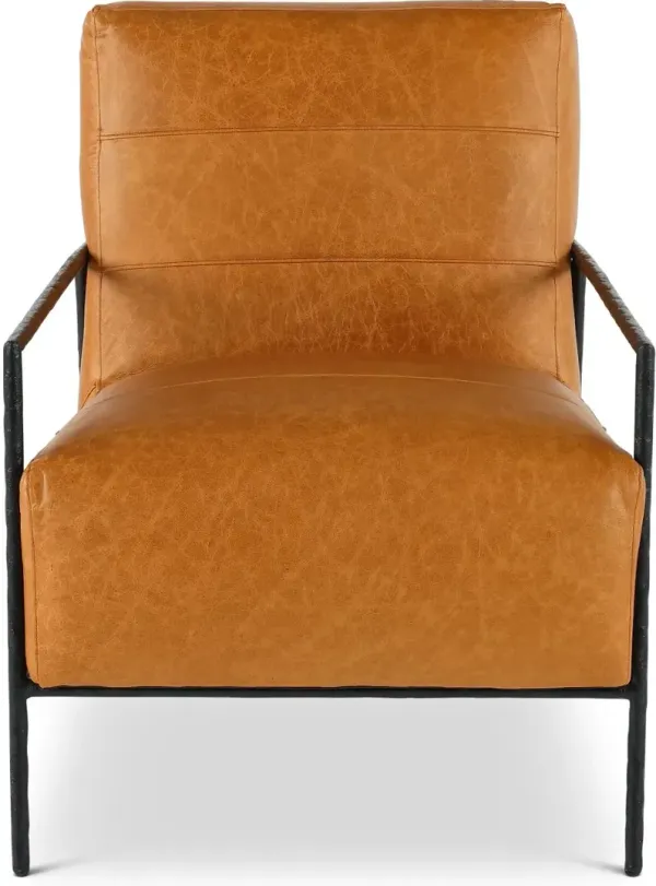 Camden Brown Leather Accent Chair