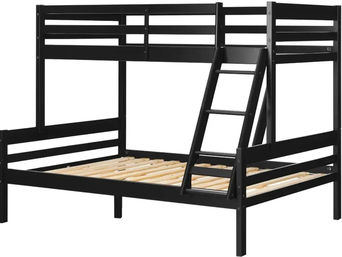 Induzy Twin Wood Bunk Beds in Matte Black - South Shore