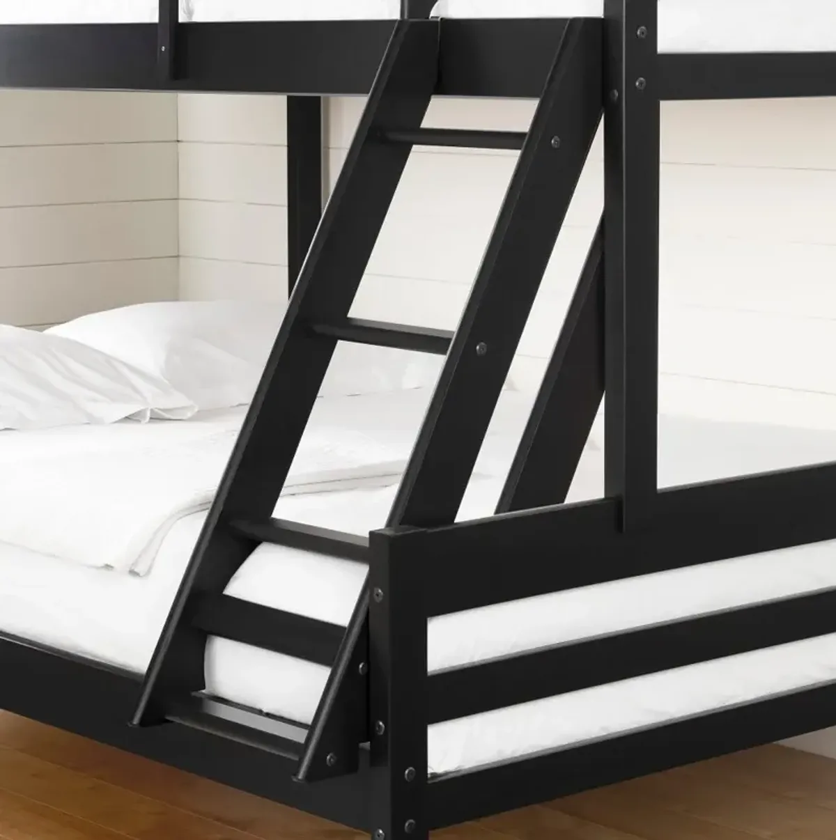 Induzy Twin Wood Bunk Beds in Matte Black - South Shore