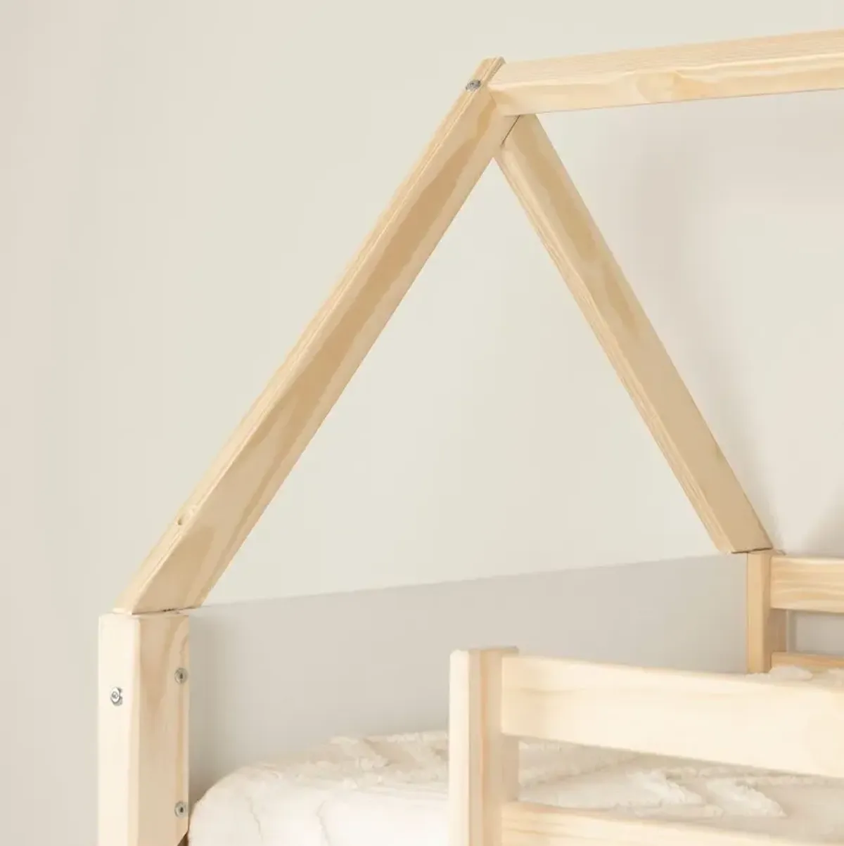 Sweedi Natural Wood Twin House Bunk Beds - South Shore